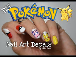 diy pokemon go nail art decals pikachu