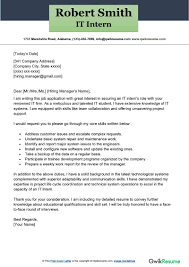 it intern cover letter exles