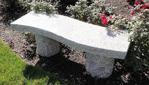 Granite Stone Bench Curved Old