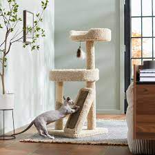 frisco 44 in real carpet cat tree with
