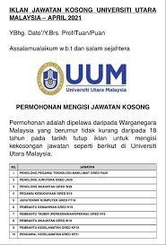 Mungkin anda terlibat dan mungkin juga tak terlibat. Iklan Jawatan Kosong Universiti Utara Malaysia Jawatan Online