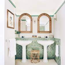 Vitreous china construction means durability and easy care 10 Stylish Bathroom Backsplashes