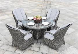 Moda Furnishings Set Of 1709 In Gray 5 Piece Gray Wicker Dining Patio Dining Set With Gray Cushions Mod 1709 G