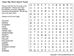 bees word search puzzles for kids and