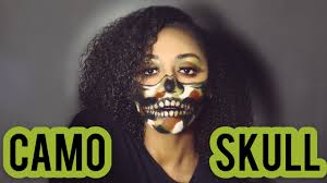 camouflage halloween skull makeup