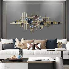 51 2 Modern Luxury Lotus Frame Metal Hanging Wall Decor Home Art For Living Room