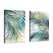 abstract palm leaves wall art tropical