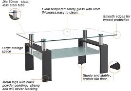 rectangle glass coffee table modern