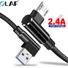OLAF hızlı şarj mikro USB kablosu L şekli Mikro USB şarj aleti Için xiaomi  huawei Samsung android cep telefonu USB şarj kablosu|Mobile Phone Cables