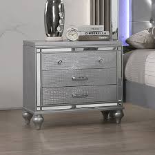 Valentino Panel Bedroom Set Silver By