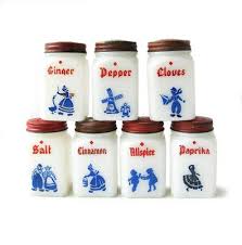 1940s Vintage Dutch Themed Milk Glass