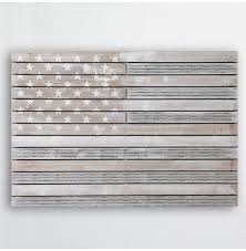 White Wood American Flag Wall Decor
