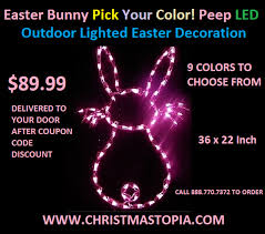 Lighted Outdoor Easter Bunny Decoration