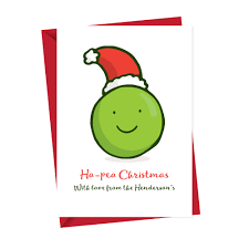 Cute And Funny 'Ha Pea' Christmas Card - A is for Alphabet