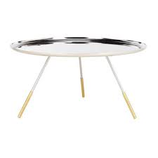Silver Gold Round Metal Coffee Table