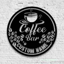 Metal Coffee Sign Custom Coffee Bar