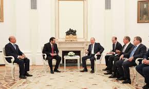 Image result for Russian President Vladimir Putin received on Wednesday Prime Minister-designate Saad Hariri at the Kremlin.