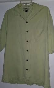 Tommy Bahama Mens Olive Button Up Short Sleeve Shirt M Size