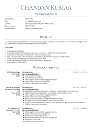 Resume Examples By Real People Web Designer At Trendsetterz