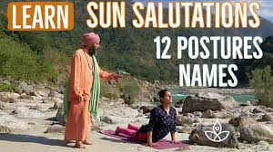 When taken as part of a daily practice, the sun salutations, known as surya namaskara in sanskrit, awaken the fire of purification deep within the inner body. Learn Sun Salutation 12 Posture Names Sunsalutations Sanskrit Yogaposturesinsanskrit Youtube