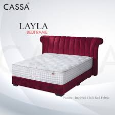 Cassa Goodnite Layla Red Fabric Queen