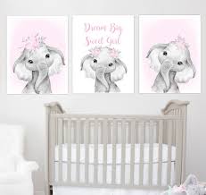 Baby Elephant Wall Art Baby Girl