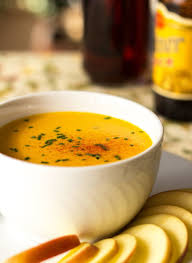 a creamy pumpkin beer cheese soup from