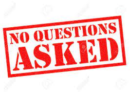 NO QUESTIONS ASKED Red Rubber Stamp Over A White Background. Stock Photo,  Picture and Royalty Free Image. Image 51658510.