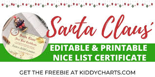 Free printable santa certificates creative images. Santa Nice List Certificate Free And Fun Kiddycharts Com