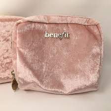 benefit cosmetics pink makeup bag