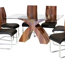 Holte Glass Dining Table With Walnut