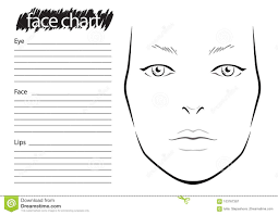 Face Chart Makeup Artist Blank Template Stock Illustration