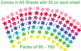 Coloured Reward Stars Sticker Pack Great Reward Charts Marking School Work
