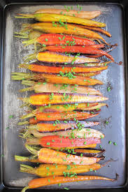 oven roasted rainbow carrots with