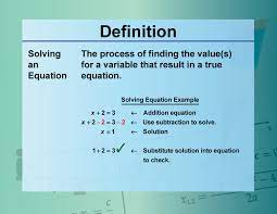 definition equation concepts solving