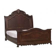 Wood Wood Veneer Sleigh Bed Queen Size