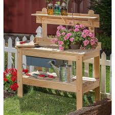 Outdoor Cypress Wooden Potting Table