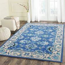 sky blue hand tufted wool room carpet
