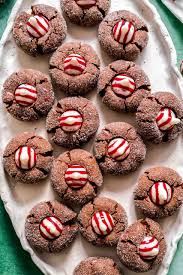 chocolate peppermint kiss cookies