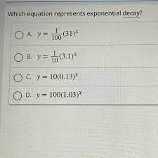 Which Equation Represents Exponential
