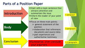 How to compose a research paper introduction, body and conclusion. Position Paper Q2