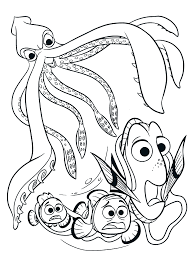 Click the giant squid coloring pages to view printable version or color it online (compatible with ipad and android tablets). Finding Dory Coloring Page Dory Marlin And Nemo Are Attacked By A Giant Squid Animal Coloring Pages Nemo Coloring Pages Coloring Pictures Coloring Home