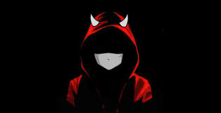 wallpaper devil boy in mask red hoo