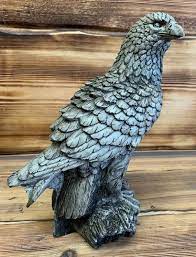 Stone Garden Bald Eagle On Log Detailed