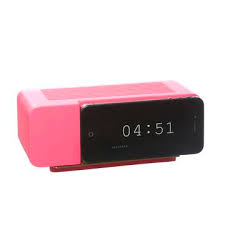 areaware iphone 5 alarm dock pink