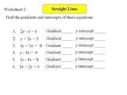 Straight Lines Objectives C Grade Prior