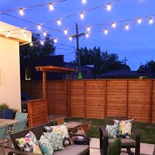how to hang patio string lights blue