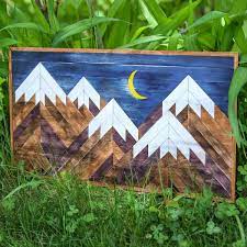 Mountain Scene Wood Wall Art Cutting