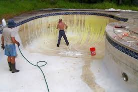 Acid Wash Pool Surfaces Without