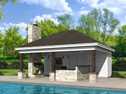 Pool House Plan With Bar Grill